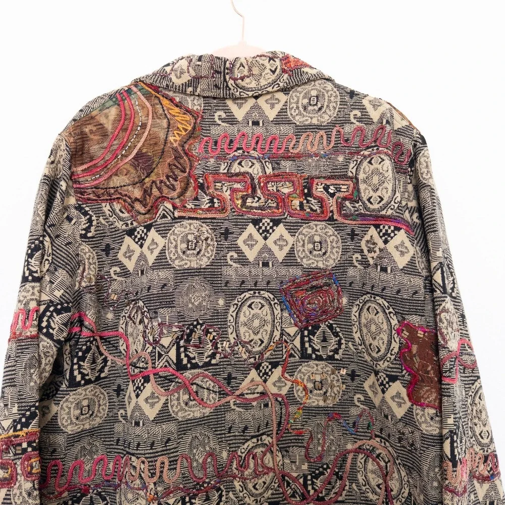 VTG Coldwater Creek Womens Jacket Size 1X‎ Multi Tapestry Boho Artsy Indie Retro